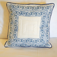 Floral Indigo Bordered Cushion Cover with Embroidery